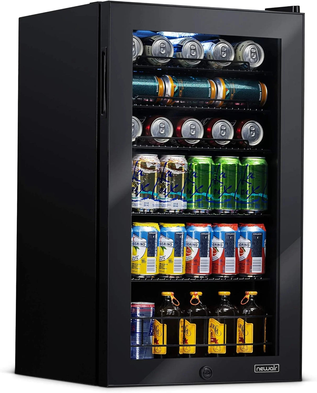 2026 Beverage Refrigerator Cooler | 126 Cans Free Standing with Right Hinge Glass Door | Mini Fridge Beverage Organizer Perfect For Beer, Wine, Soda, And Cooler Drinks