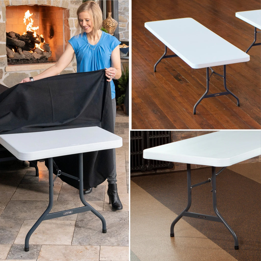 2026 NewLifetime 8-Foot Commercial Grade Folding Table, White Granite (22980)