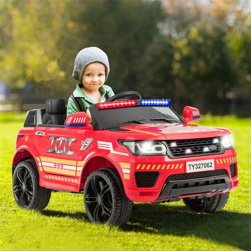 2026 Kids Ride On Police Car 12V Battery Powered Electric Riding Toy Truck Car with LED Siren Flashing Light