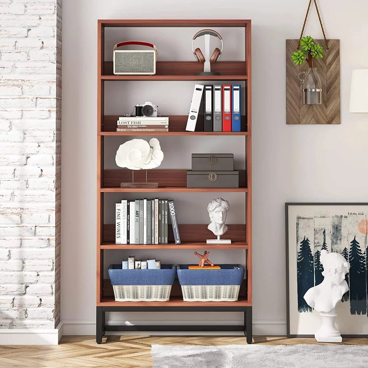 2026 70.87 Inch Tall 5-Tier Bookcase, Large Bookshelf with 31.5 Inch Wide Storage