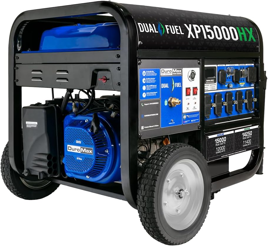 2026 XP15000HX 15 000-Watt Dual Fuel Portable Generator - Gas & Propane Remote Electric Start Whole Home Power Backup Transfer Switch Ready RV & Emergency Ready
