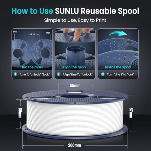 2026 SUNLU 4kg PLA 3D Printer Filament Bundle, Neatly Wound PLA Filament 1.75mm ±0.02mm, Individually Vacuum Packed, 4kg in Total, 1kg per Spool, 4 Pack, 4000g, 4Black