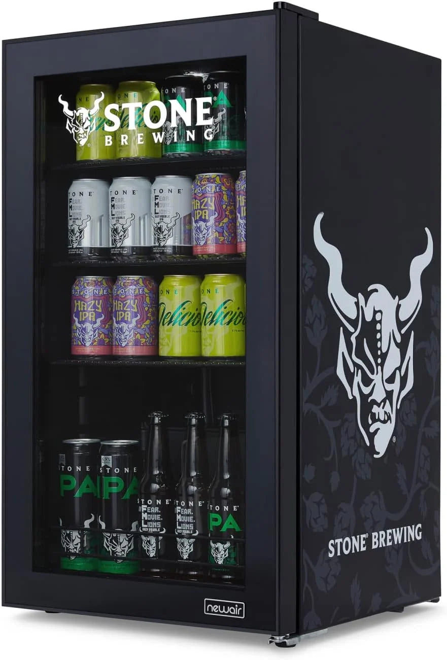 2026 Beverage Refrigerator Cooler | 126 Cans Free Standing with Right Hinge Glass Door | Mini Fridge Beverage Organizer Perfect For Beer, Wine, Soda, And Cooler Drinks