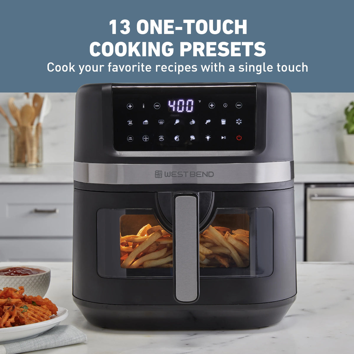 2026 West Bend 7QT Air Fryer with 13 One-Touch Presets, in Black (AFWB7QBK13)
