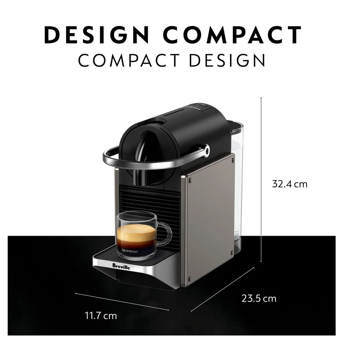 2026 NewNespresso Pixie Espresso Machine by Breville, Titan - BEC440TTN