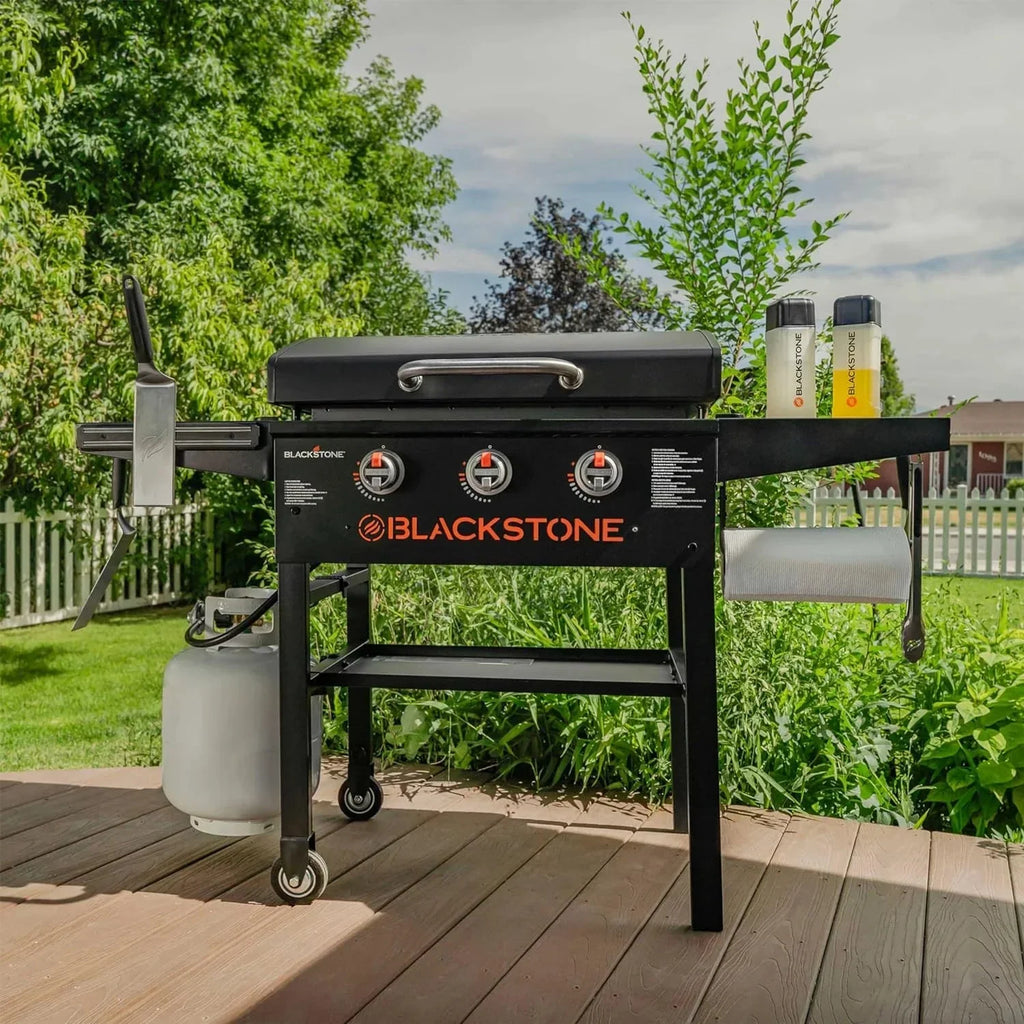 2026 28 Inch Griddle 2026 with Hood XL Griddle Original 3-Burner Outdoor Flat Top Grill, with Griddle Accessories, Seasoning, and Gloves and Cloth