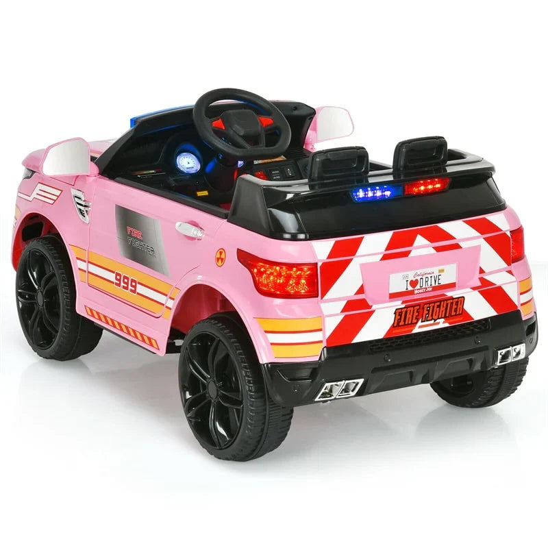 2026 Kids Ride On Police Car 12V Battery Powered Electric Riding Toy Truck Car with LED Siren Flashing Light