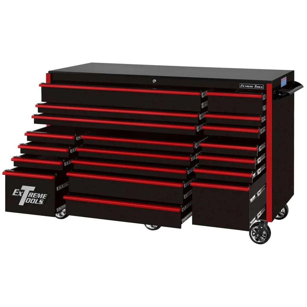2026 NewExtreme Tools RX250 Series 72-inch x 30-inch Rolling Cart – 19 Drawers – 250 lb Drawer Slides