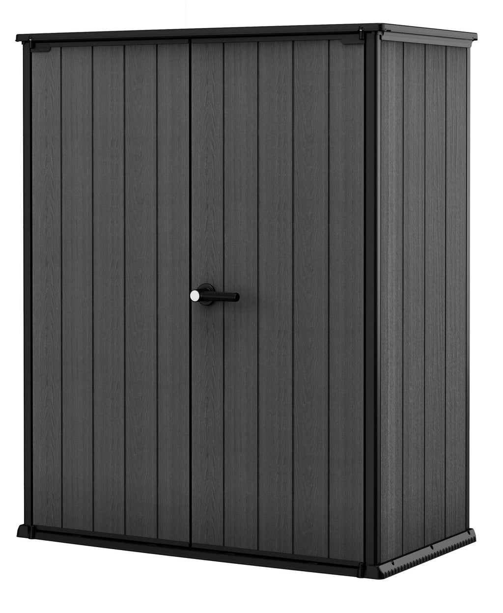 2026 Cortina Alto Vertical Durable Resin Outdoor Storage Shed with Heavy Duty Floor and Locking Latch Double Doors, Graphite