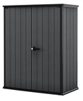 2026 Cortina Alto Vertical Durable Resin Outdoor Storage Shed with Heavy Duty Floor and Locking Latch Double Doors, Graphite