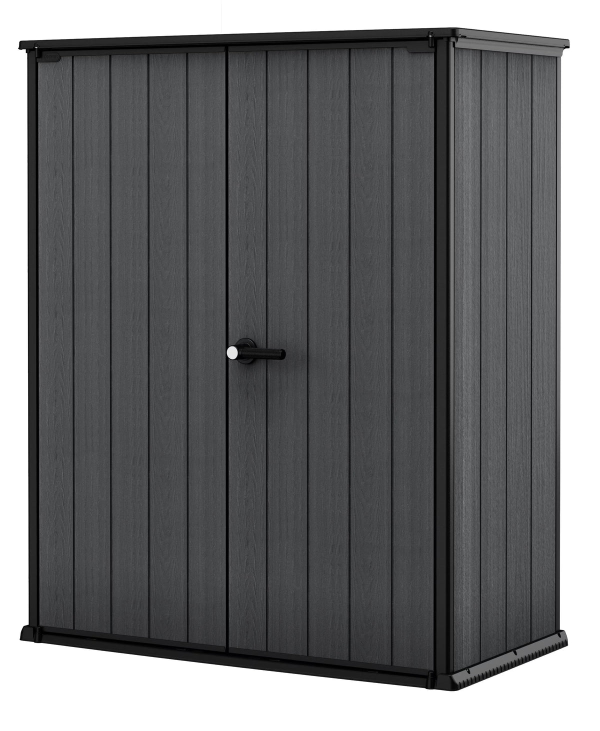 2026 Cortina Alto Vertical Durable Resin Outdoor Storage Shed with Heavy Duty Floor and Locking Latch Double Doors, Graphite