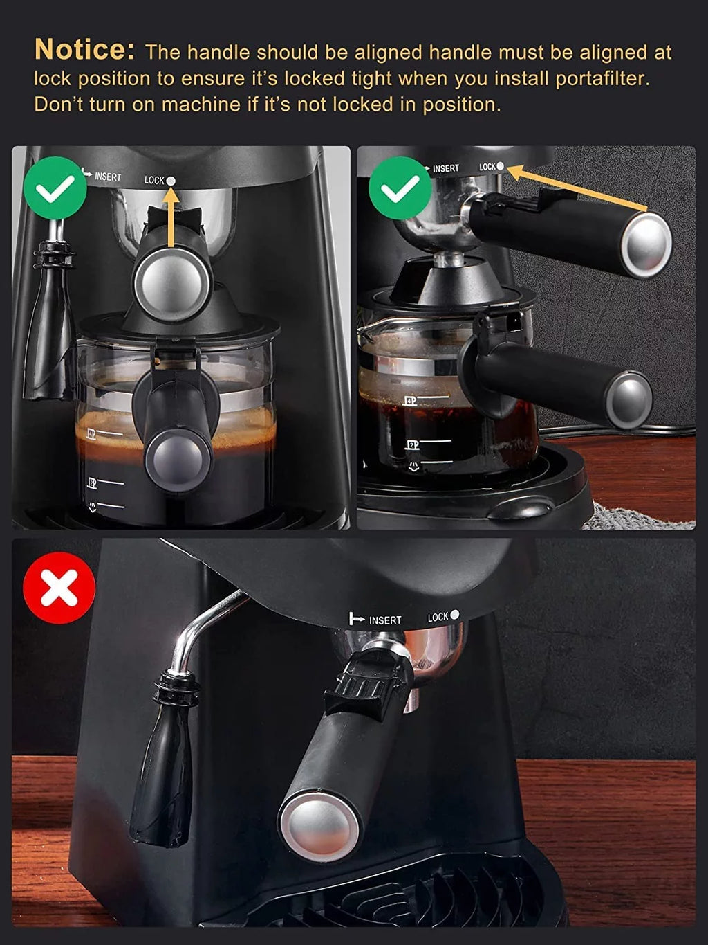 2026 Espresso Machine, Yabano 3.5 Bar 4 Cup Steam Espresso Cappuccino Maker with Milk Frother, 800W, Black