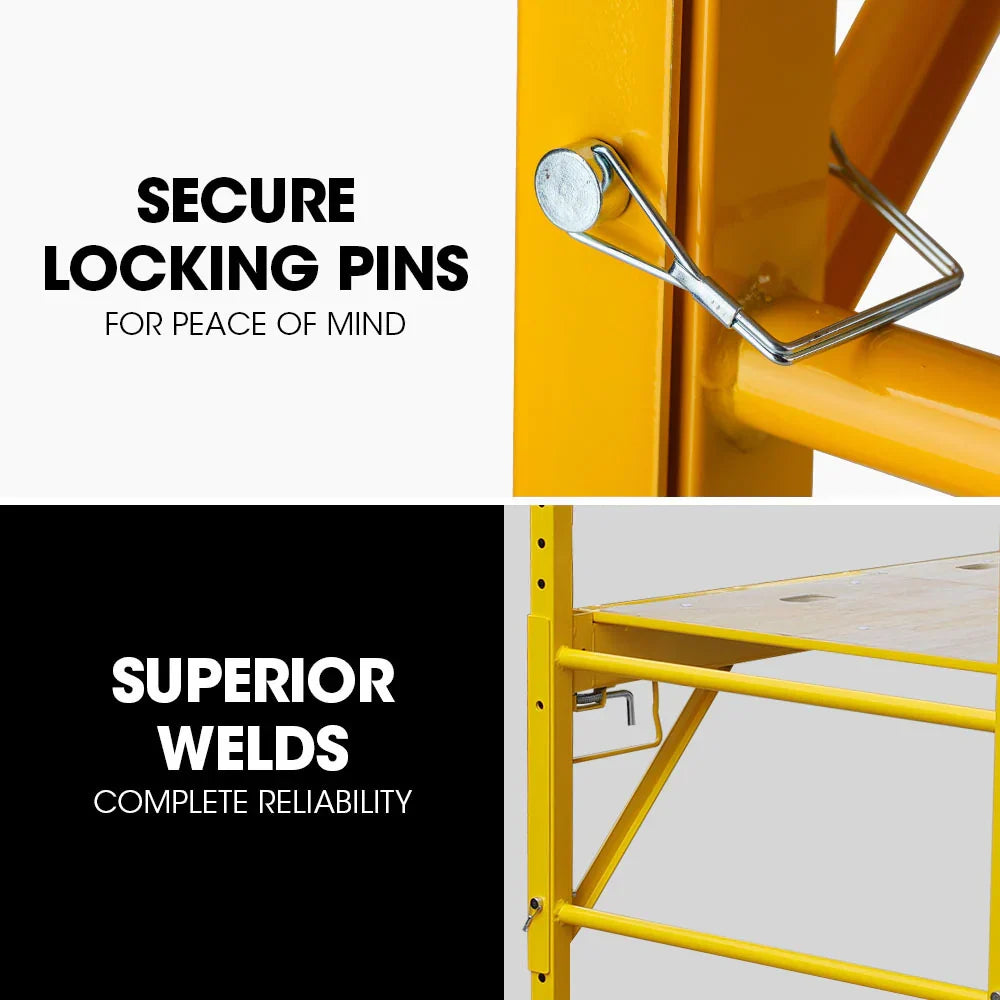 2026 Adjustable Mobile Scaffolding, 450kg Capacity, with Trapdoor Hatch