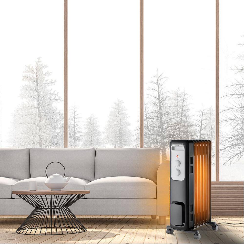 2026 Pelonis 1500-Watt Oil-Filled Radiant Electric Space Heater with Thermostat HO-0279