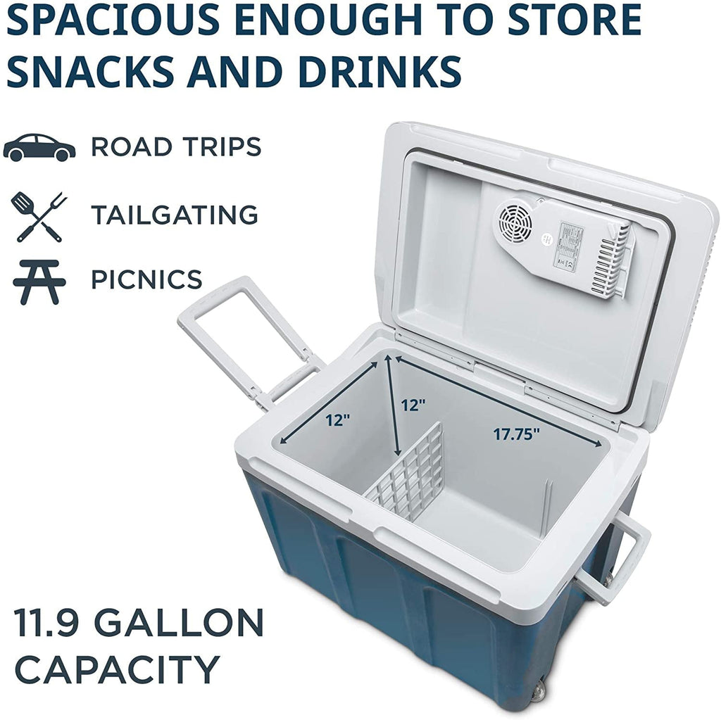 2026 Ivation Electric Portable 45 L Cooler & Warmer W/ Wheels & Handle, for Travels