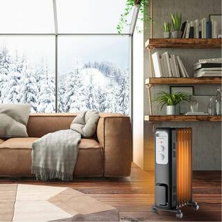 2026 Pelonis 1500-Watt Oil-Filled Radiant Electric Space Heater with Thermostat HO-0279