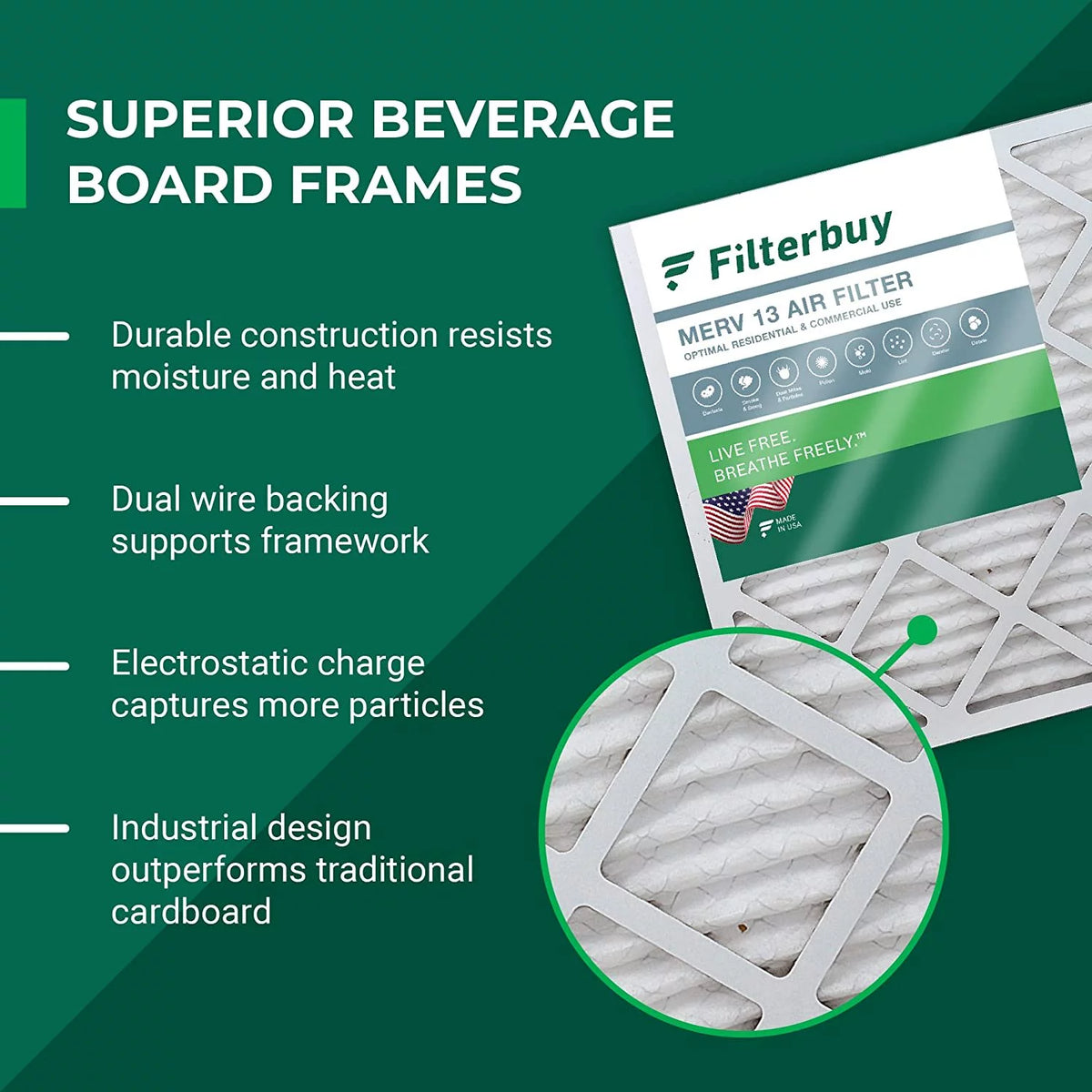 2026 Filterbuy 20x25x5 MERV 13 Pleated HVAC AC Furnace Air Filters for FC100A1037, Lennox X6673, Carrier, and More (3-Pack)