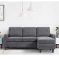 2026 Convertible Sectional Sofa, L-Shaped Linen Fabric Couch with Reversible Design and Movable Ottoman for Small Spaces