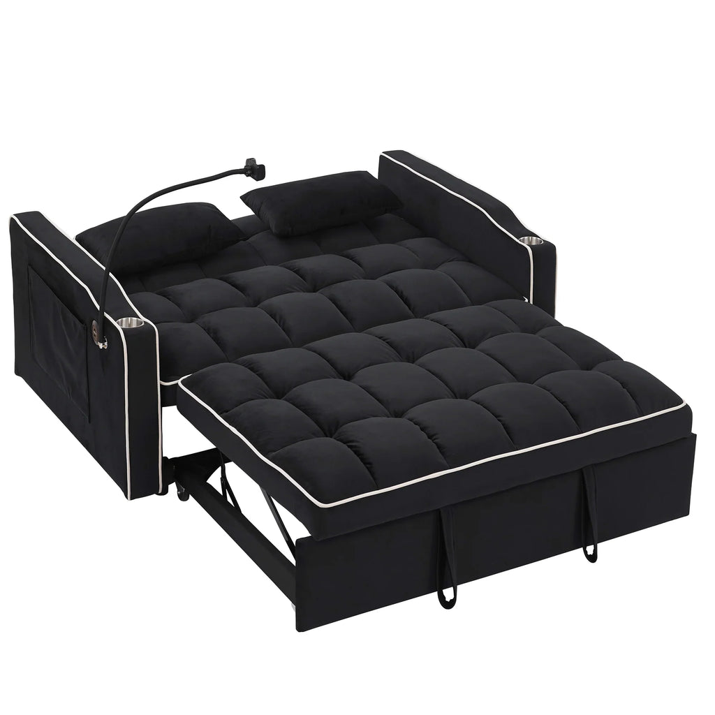 2026 Fashionable modern and multi-functional foldable velvet sofa bed