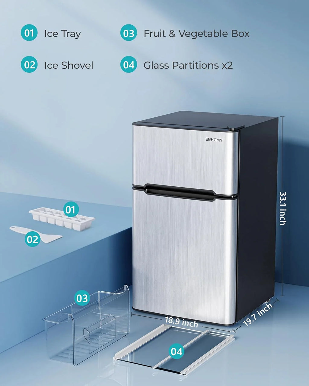 2026 3.2 Cu.Ft Mini Fridge with Freezer – 2-Door Compact Refrigerator for Bedroom, Dorm, Office or Apartment, Silver3.2 Cu.Ft Mini Fridge with Freezer – 2-Door Compact Refrigerator for Bedroom, Dorm, Office or Apartment, Silver