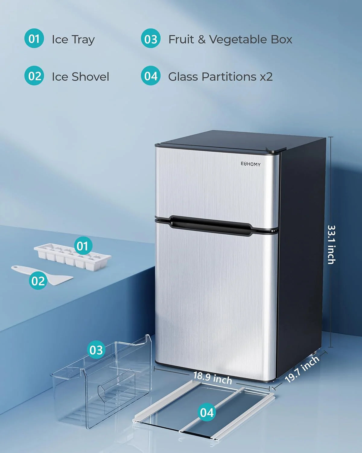 2026 3.2 Cu.Ft Mini Fridge with Freezer – 2-Door Compact Refrigerator for Bedroom, Dorm, Office or Apartment, Silver3.2 Cu.Ft Mini Fridge with Freezer – 2-Door Compact Refrigerator for Bedroom, Dorm, Office or Apartment, Silver