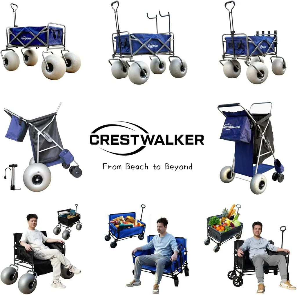 2026 NewBeach cart with 13-inch balloon wheels, chair brackets and pump included