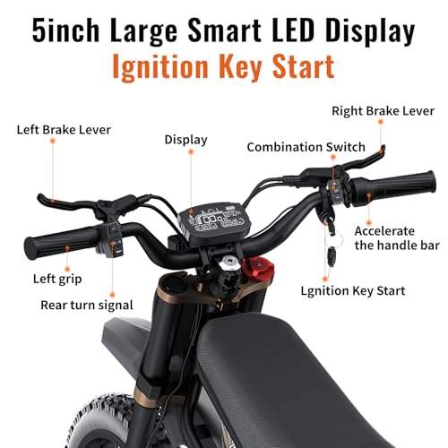 2026 GT73 PRO/GT73 Ebike for Adults, 50MPH 60V 3000W / 37MPH 48V 2400W Eectric Dirt Bike, 36.4AH Dual Battery Dirtbike Up to 85 Miles, 25" Motorcycle Tire, UL2849 All Terrain E Bike Full Suspension