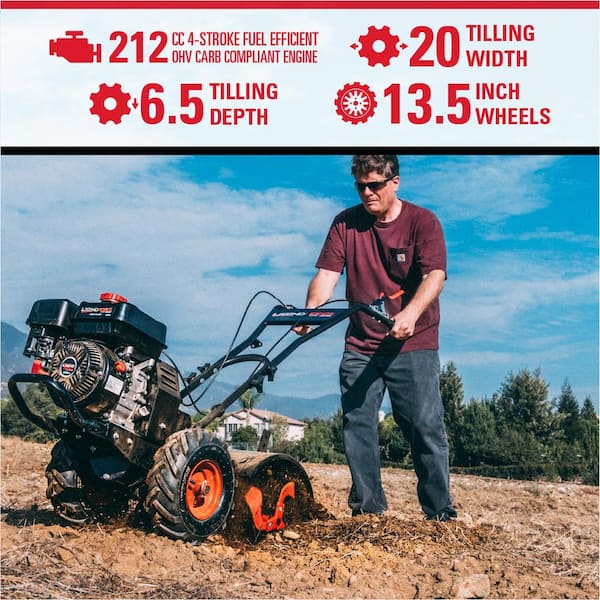 2026 20 in. 212 cc Gas Rear Tine Garden Tiller