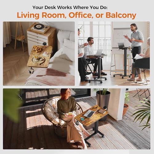 2026 Agilestic Electric Standing Desk, 48 x 24 Inches Height Adjustable Desk, Sit Stand up for Work Office Home, Ergonomic Rising Computer Table with Memory Preset, Rustic Brown