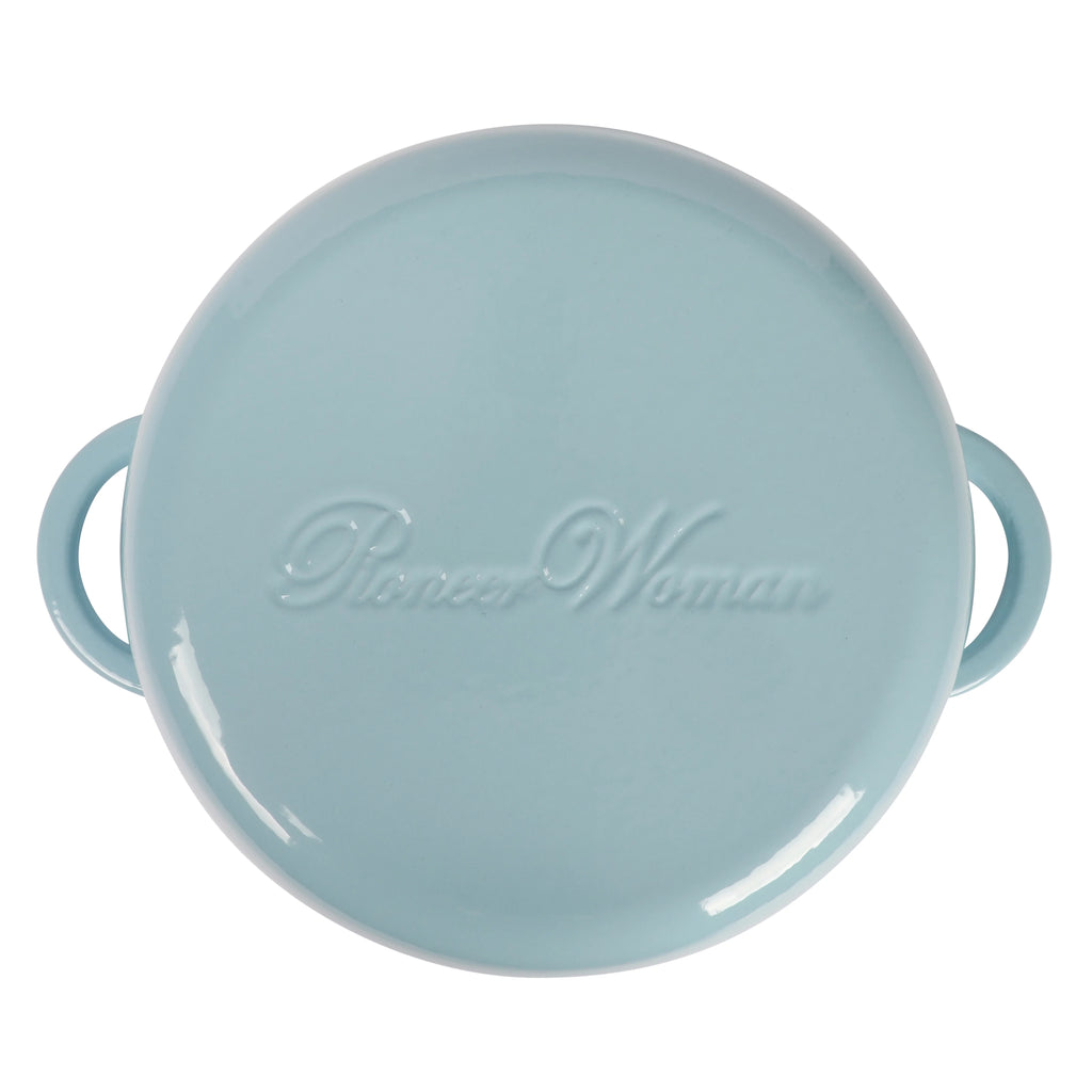 2026 The Pioneer Woman Timeless Beauty Blue Haze Enamel Cast Iron 6-Quart Dutch Oven