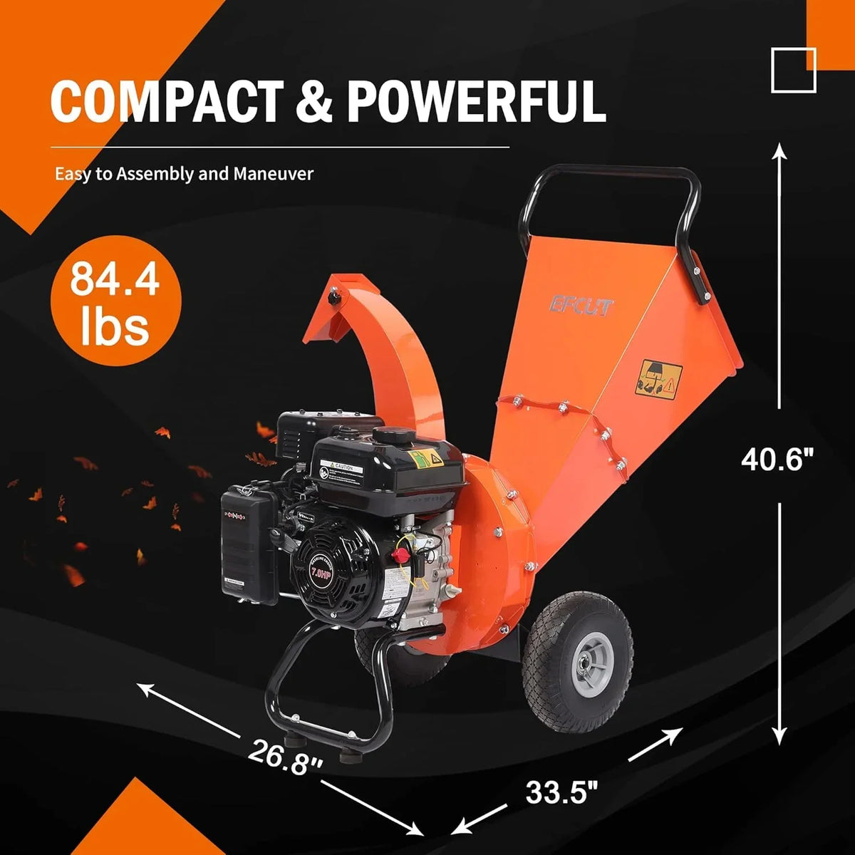 2026 C40 Wood Chipper 4" inch Max Diameter Capacity 9 274cc Gas Powered Engine Heavy Duty Shredder Mulcher
