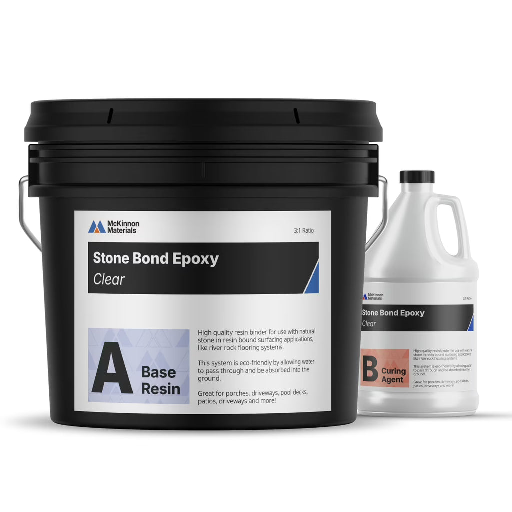 2026 NewMcKinnon Stone Bond Epoxy, 4 Gallon Kit, Resin Bound Surfacing Epoxy for Gravel & Pebble Stone, Easily Transform Your Driveway, Flooring, Indoor, Outdoor, Patios, Walkways, Stairs