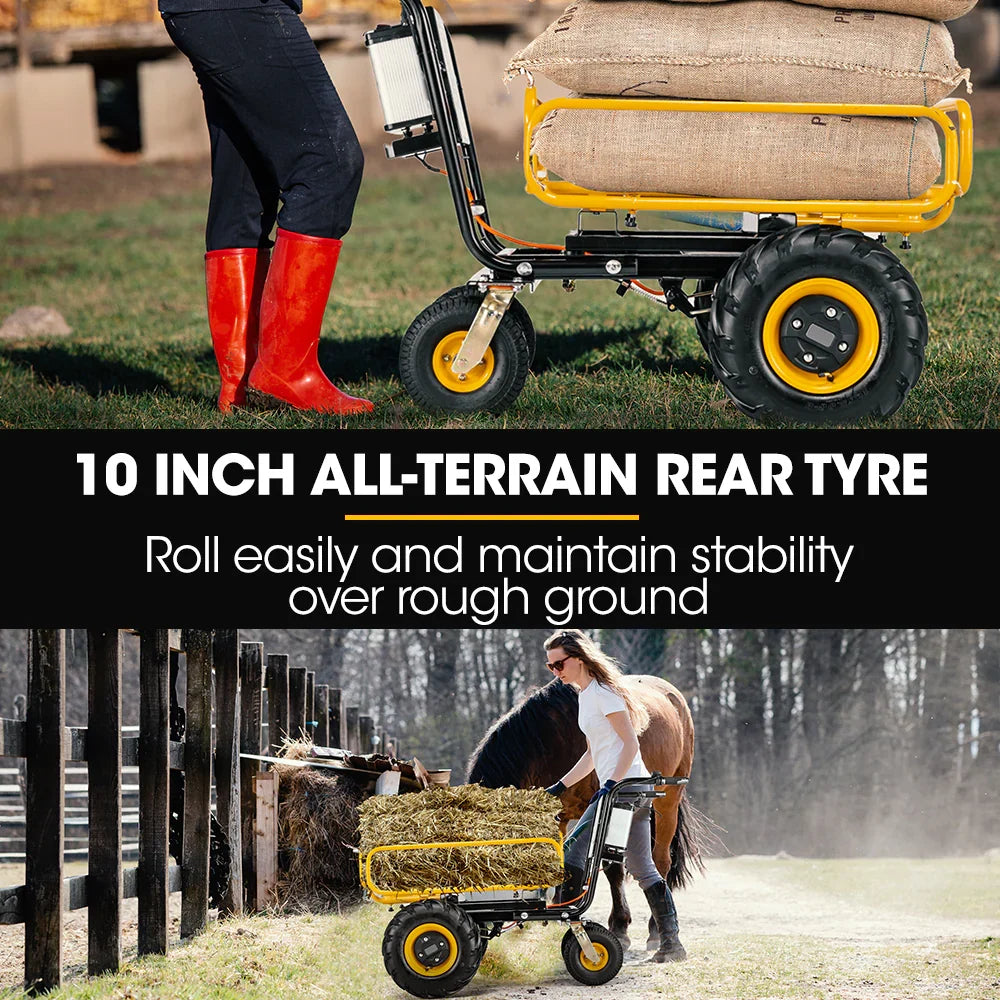 2026 40V Battery Powered Material Handling Dumper Wheelbarrow Motorised Electric, 300kg Capacity