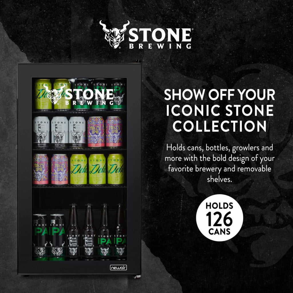 2026 Beverage Refrigerator Cooler | 126 Cans Free Standing with Right Hinge Glass Door | Mini Fridge Beverage Organizer Perfect For Beer, Wine, Soda, And Cooler Drinks
