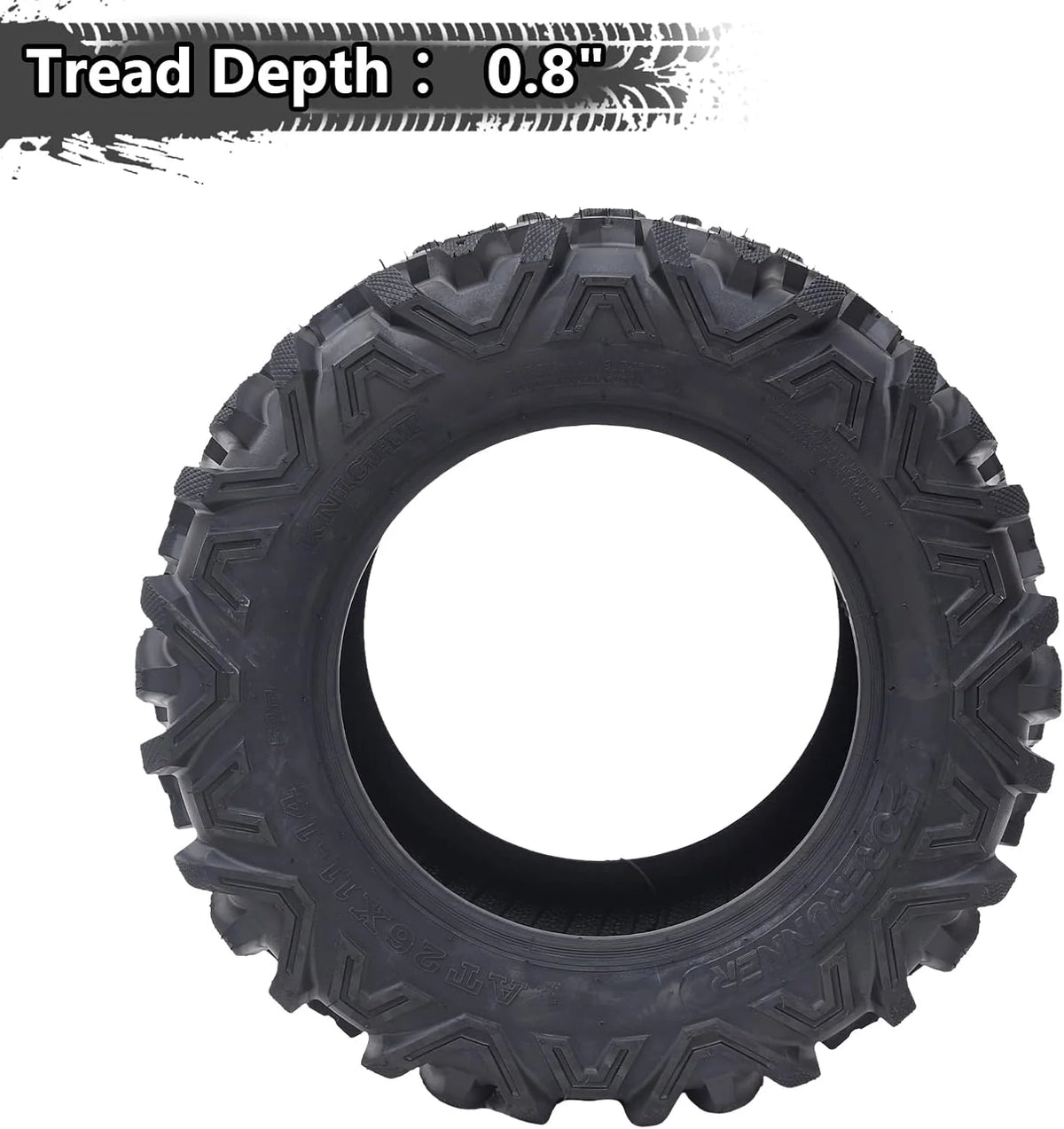 2026 26x12x12 Atv Tires, Set of 2 Atv Tires 26x12-12 6PR, All Terrain Atv/Utv Off-Road Tires, Black