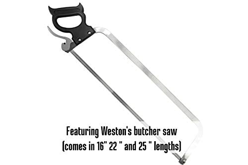 2026 Weston Butcher Meat and Bone Saw with 22 Inch Stainless Steel Serrated Blade with Quick Release Handle (47-2201)
