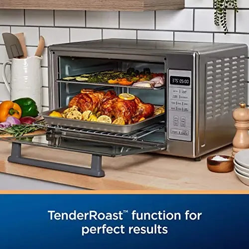 2026 Extra-Large Air Fryer Oven, 10-in-1 Versatile Cooking Functions, Fits 2 Large Pizzas, Stainless Steel, Perfect for Holiday Hosting