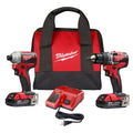 2026 M18 18V Lithium-Ion Brushless Cordless Compact Drill/Impact Combo Kit (2-Tool) W/ (2) 2.0Ah Batteries, Charger & Bag 2892-22CT