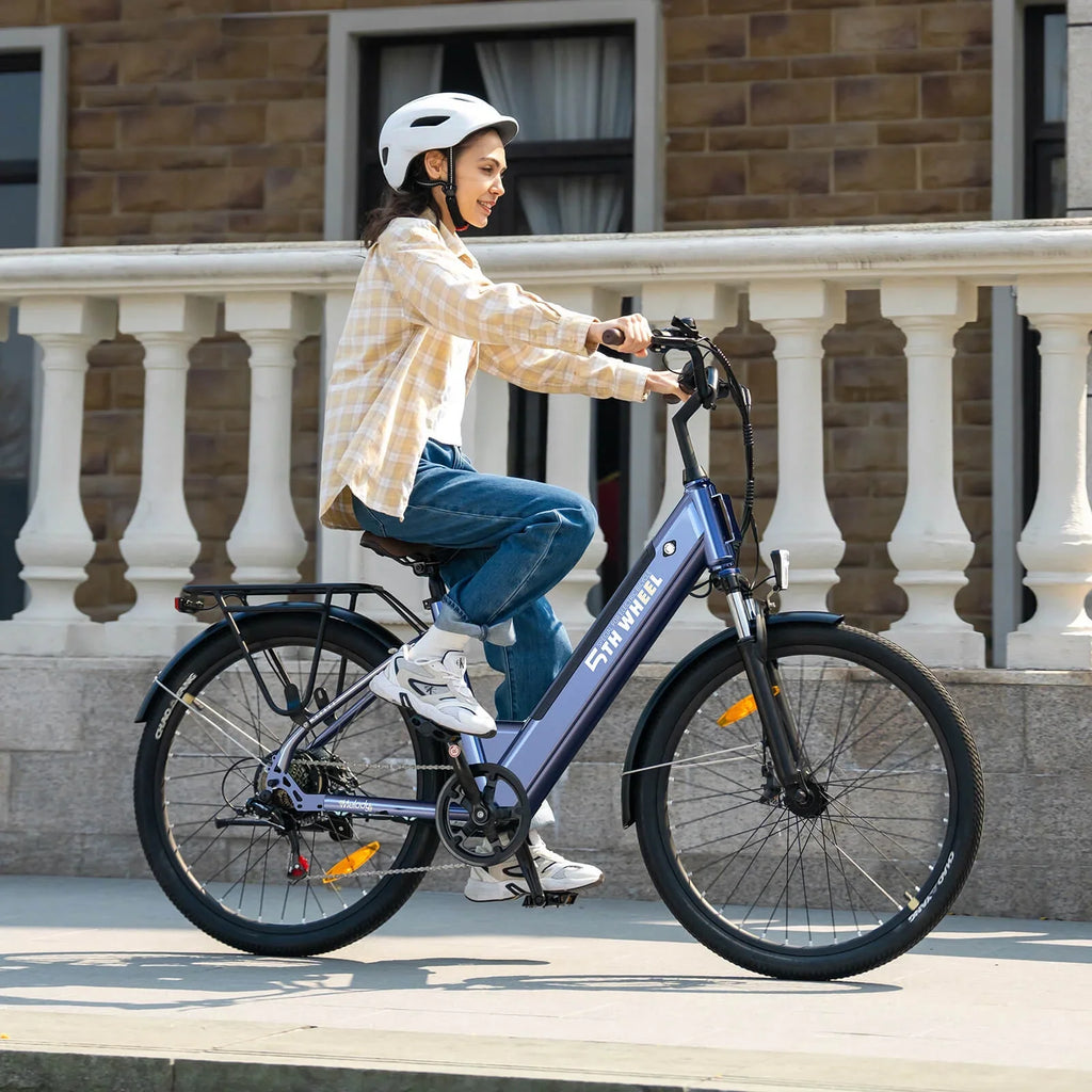 2026 New5TH WHEEL Electric Bike for Adult with 350W Motor, W18B 26" EBike with 36V 10.4Ah Removable Battery Ebike, Electric Bicycle with 7 Speed, UL2849