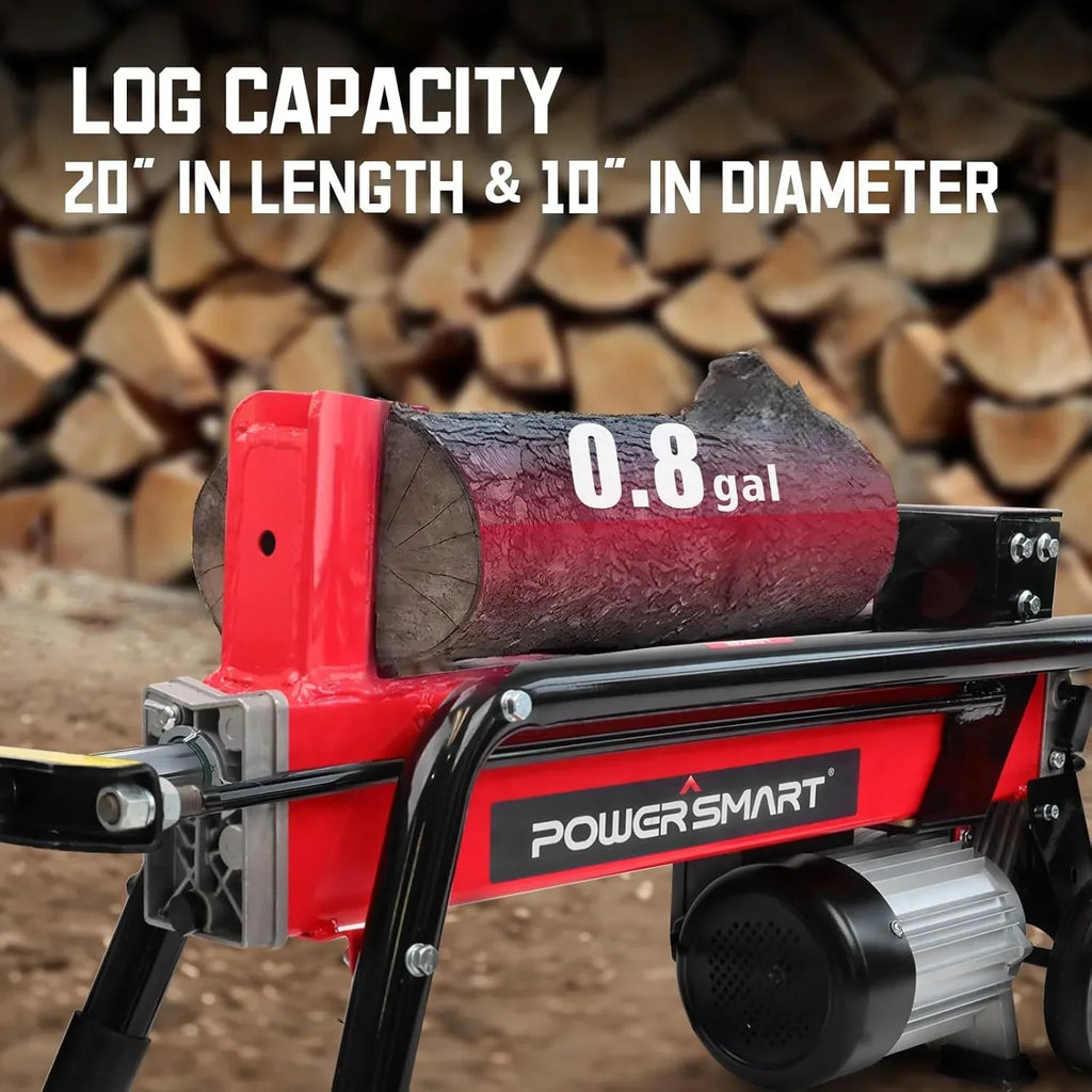 2026 Electric Log Splitter 7-Ton - Efficient Wood Splitter with 3500 Motor Speed, 15 Amp, Horizontal Full Beam Design and Steel Wedge for Firewood & Kindling Cutting