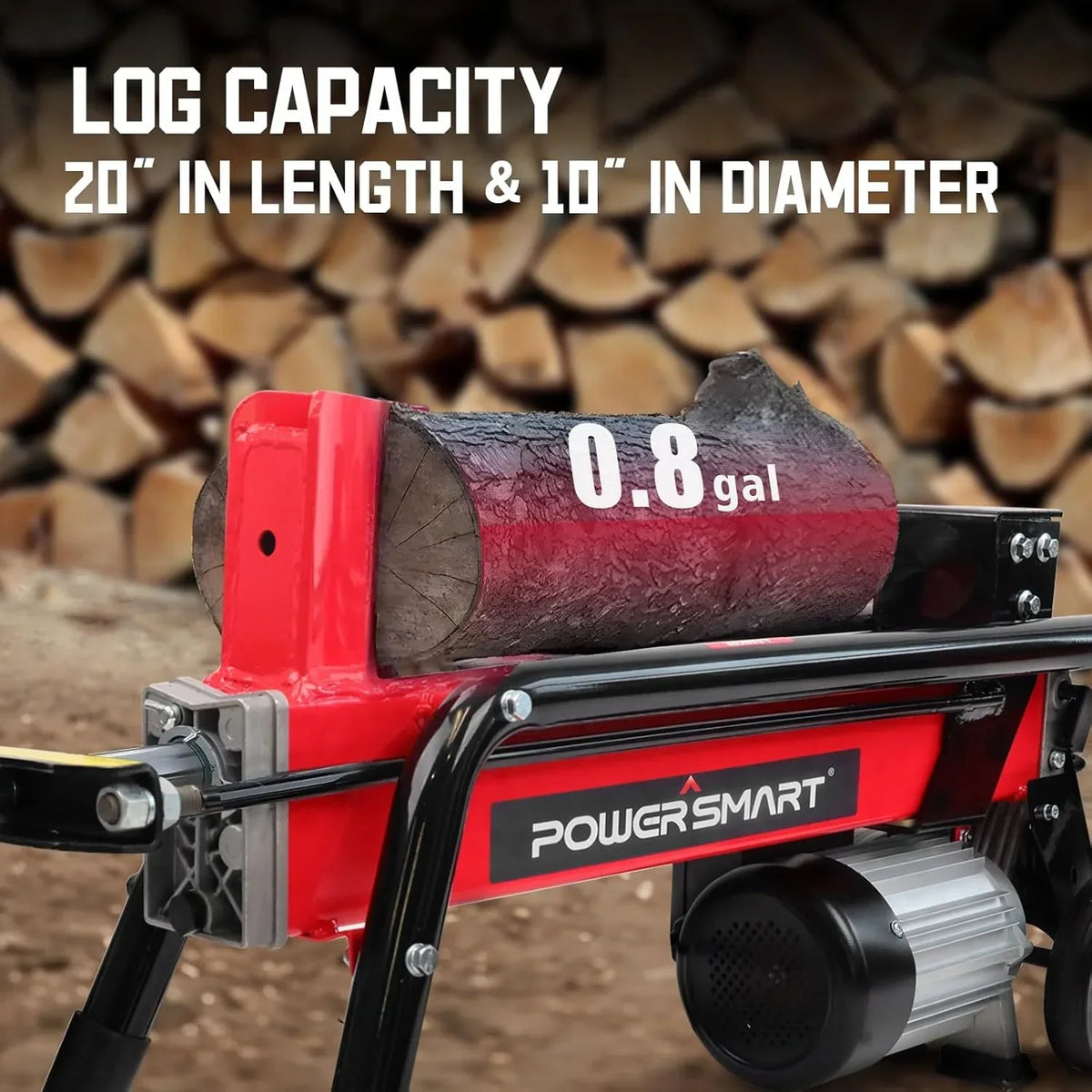 2026 Electric Log Splitter 7-Ton - Efficient Wood Splitter with 3500 Motor Speed, 15 Amp, Horizontal Full Beam Design and Steel Wedge for Firewood & Kindling Cutting