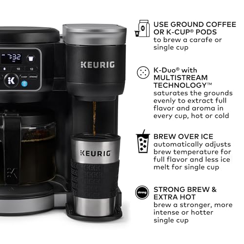 2026 K-Duo Hot & Iced Single Serve & Carafe Coffee Maker, MultiStream Technology, 72oz Reservoir (Gen 2)