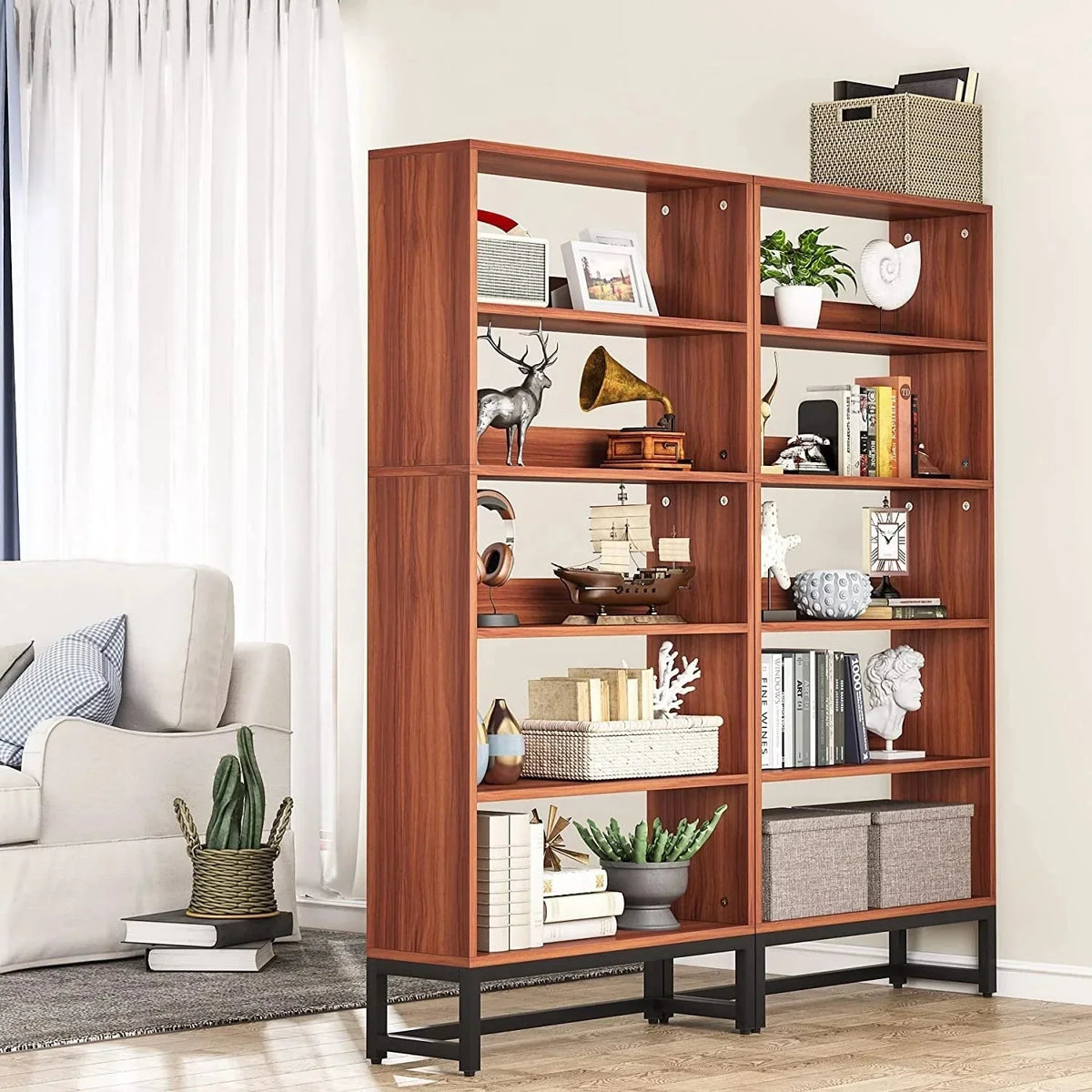 2026 70.87 Inch Tall 5-Tier Bookcase, Large Bookshelf with 31.5 Inch Wide Storage
