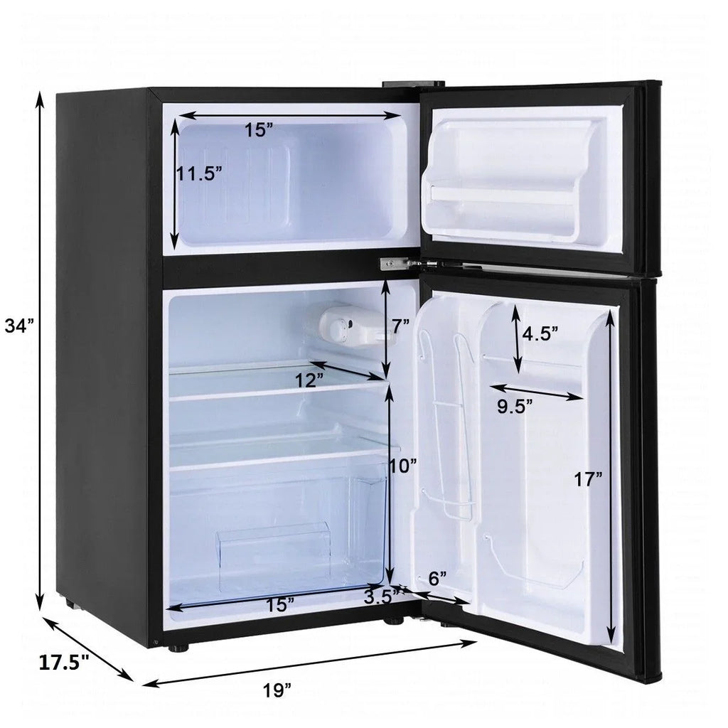 2026 NewCostway Refrigerator Small Freezer Cooler Fridge Compact 3.2 cu ft. Unit, Grey