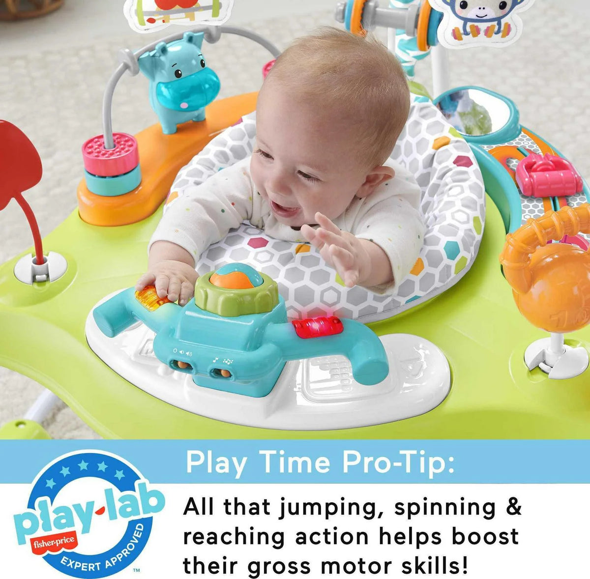 2026 NewFisher-Price Baby Bouncer Fitness Fun Folding Jumperoo Infant Activity Center with Lights &amp; Music. Unisex
