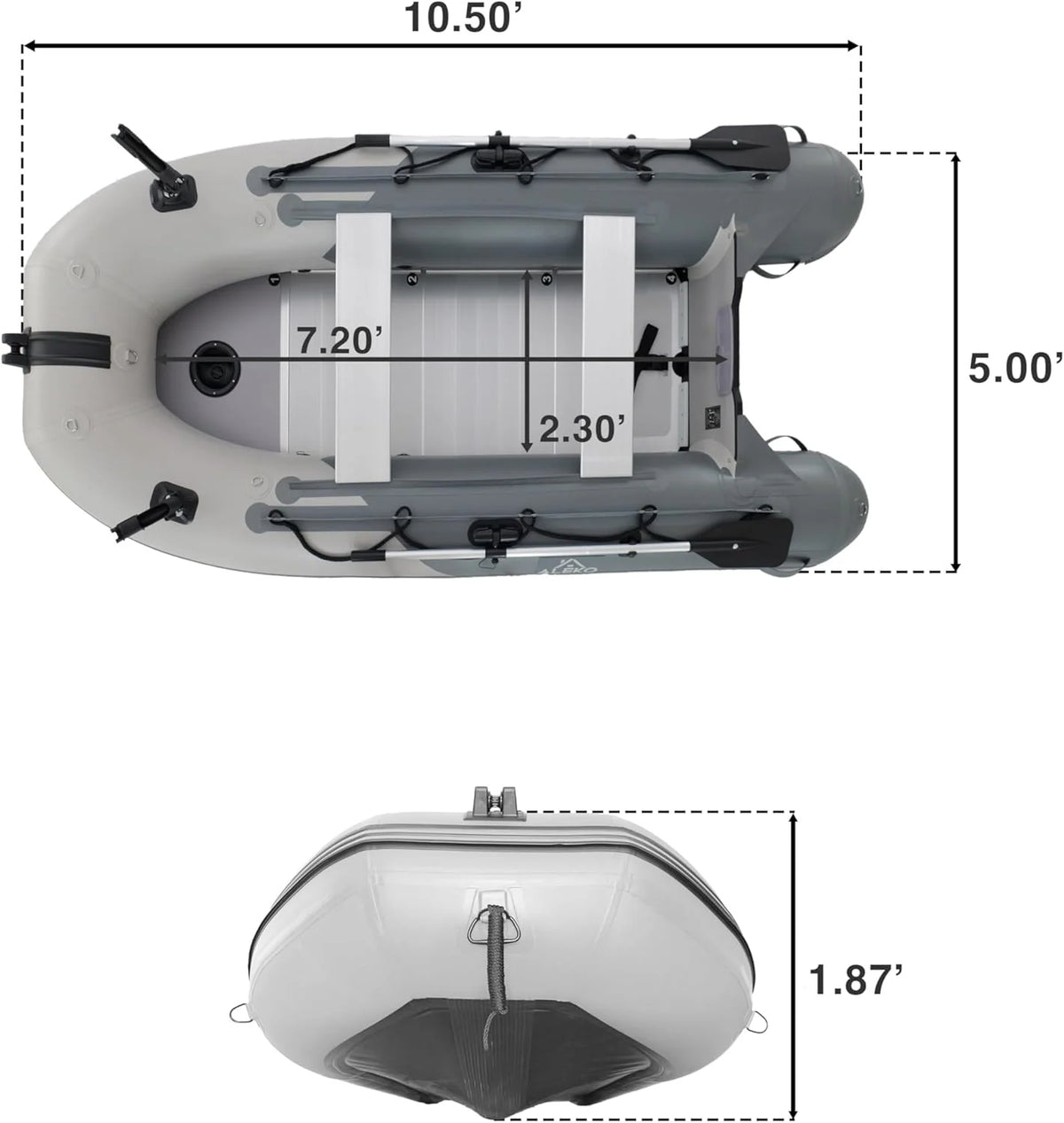 Inflatable Boat | Yacht Dinghy Tender Raft | Multi Person Fishing Boat | Aluminum Floor Oars | Fishing Rod Holders | Heavy-Duty PVC | 2026 Model |