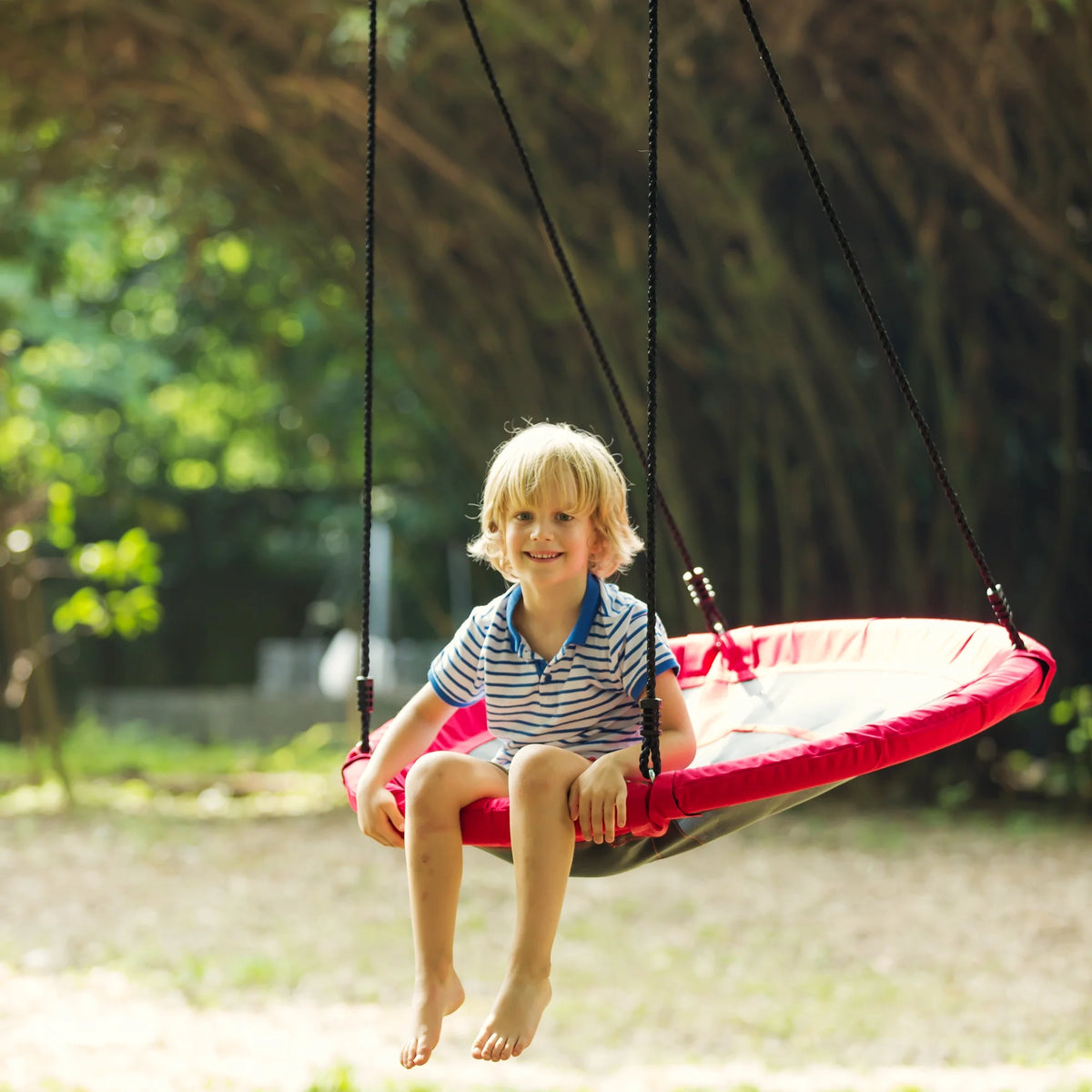 2026 WonkaWoo Little Flyers Platform Tree Swing, 40" Saucer Platform with Adjustable Height, Red