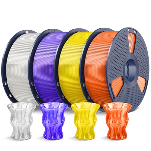 2026 SUNLU 4kg PLA 3D Printer Filament Bundle, Neatly Wound PLA Filament 1.75mm ±0.02mm, Individually Vacuum Packed, 4kg in Total, 1kg per Spool, 4 Pack, 4000g, 4Black