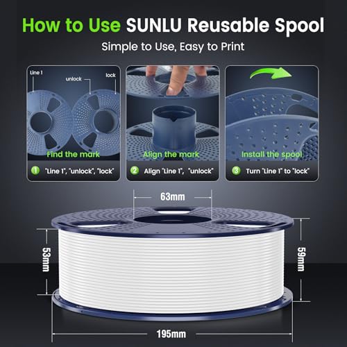 2026 SUNLU 4kg PLA 3D Printer Filament Bundle, Neatly Wound PLA Filament 1.75mm ±0.02mm, Individually Vacuum Packed, 4kg in Total, 1kg per Spool, 4 Pack, 4000g, 4Black
