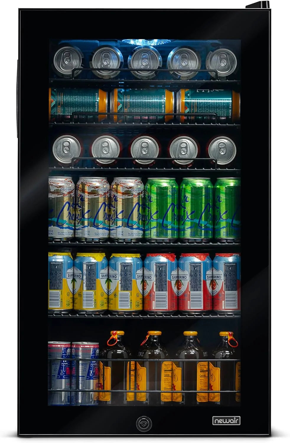 2026 Beverage Refrigerator Cooler | 126 Cans Free Standing with Right Hinge Glass Door | Mini Fridge Beverage Organizer Perfect For Beer, Wine, Soda, And Cooler Drinks